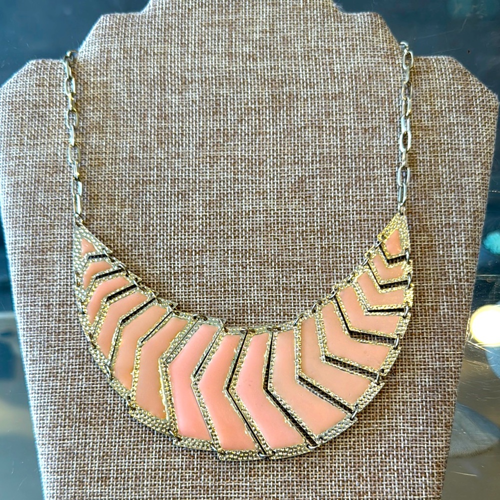 Elegant Pink Chevron Necklace